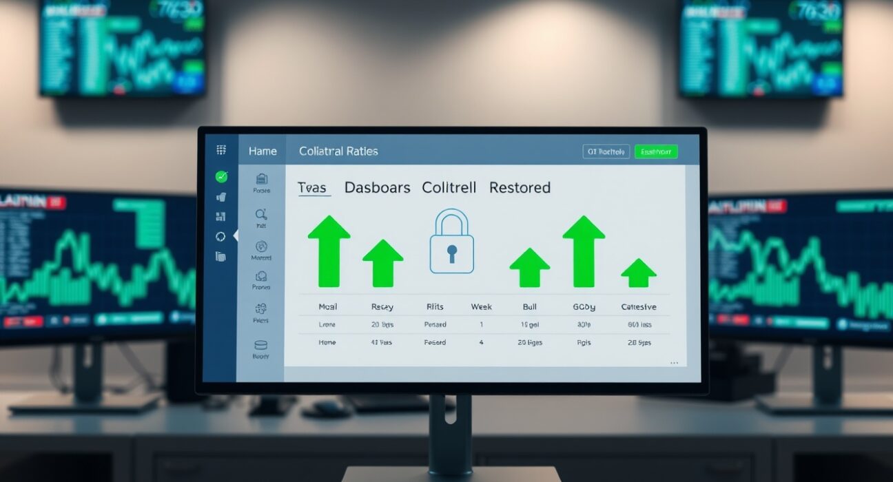 Digital dashboard showing WETH collateral ratio restored after exploit
