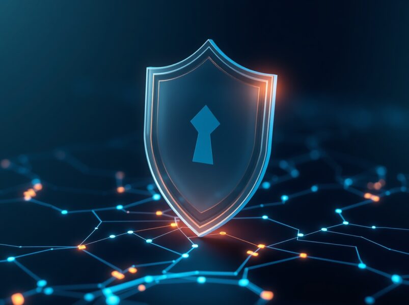Aave Shield feature protecting a digital cryptocurrency transaction from high-risk price impacts.