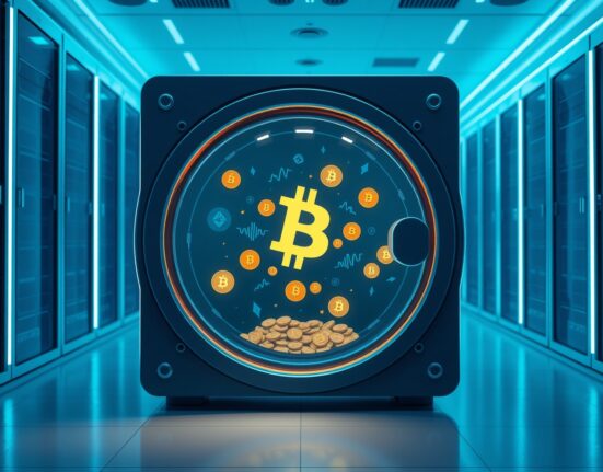 Aave V4 protocol digital vault receiving cryptocurrency deposits in a secure data center environment