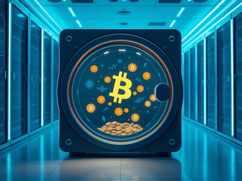 Aave V4 protocol digital vault receiving cryptocurrency deposits in a secure data center environment