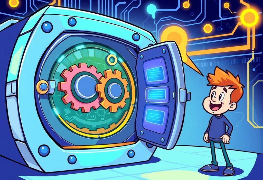 A cartoon illustration showing the innovative progress of Aave V4, symbolizing the exciting future of decentralized lending.