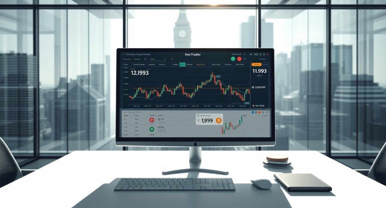 Abraxas Capital Bitcoin trading desk in London showing institutional cryptocurrency transfer data on professional monitors