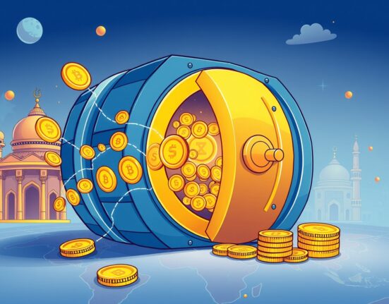 Illustration showing the tokenization of private equity investments through blockchain technology