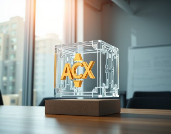 Across Protocol ACX token transforming into a corporate share, symbolizing the DAO to corporation conversion plan.