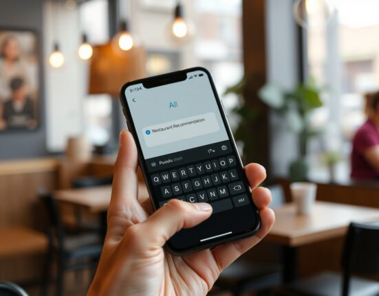Smartphone displaying Acti's AI keyboard with a chat and action suggestion