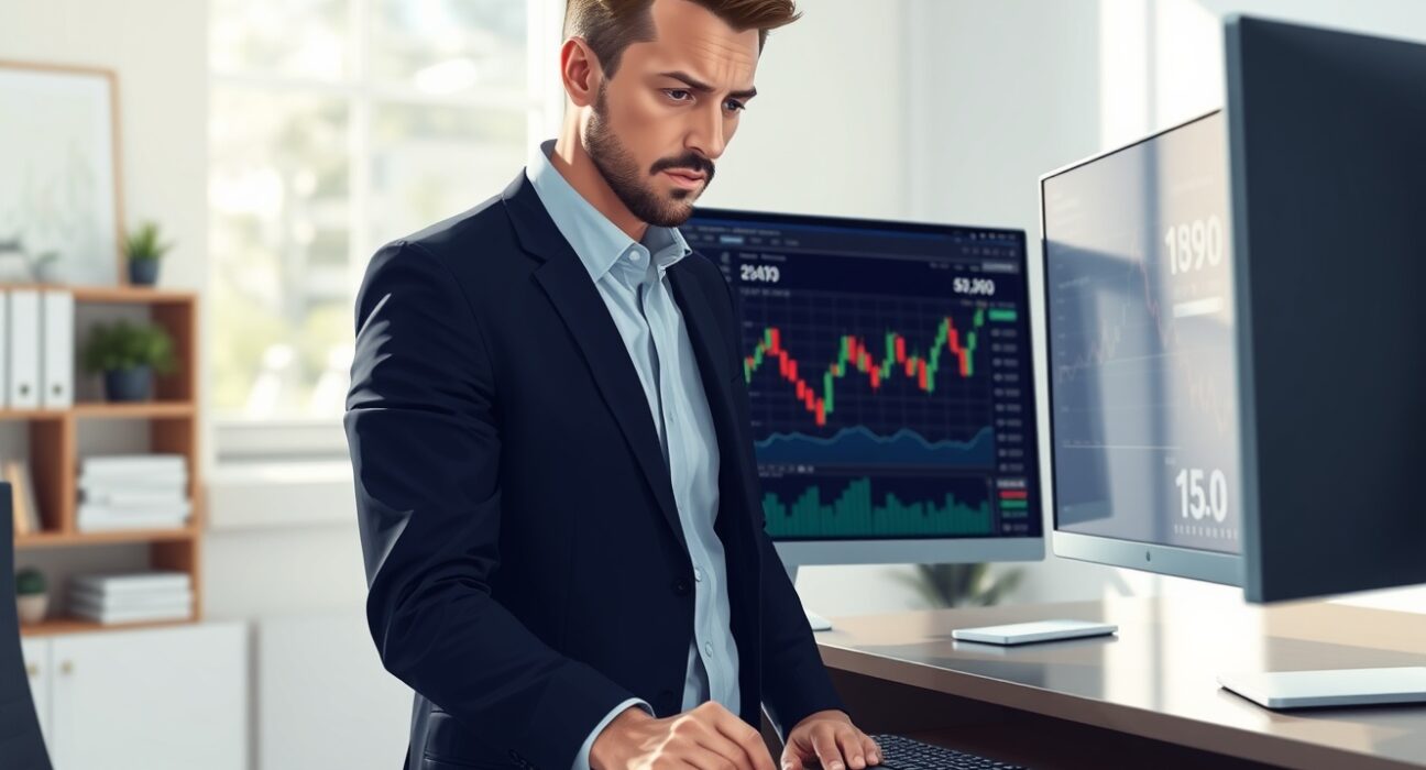 Financial analyst reviewing cryptocurrency market data charts for active ETP investment strategy.