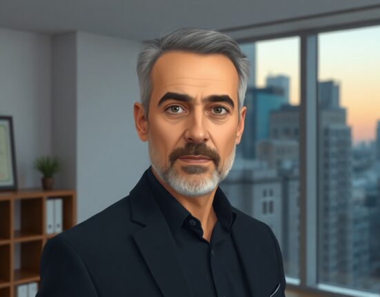 Adam Back, CEO of Blockstream, in a professional portrait with a serious expression