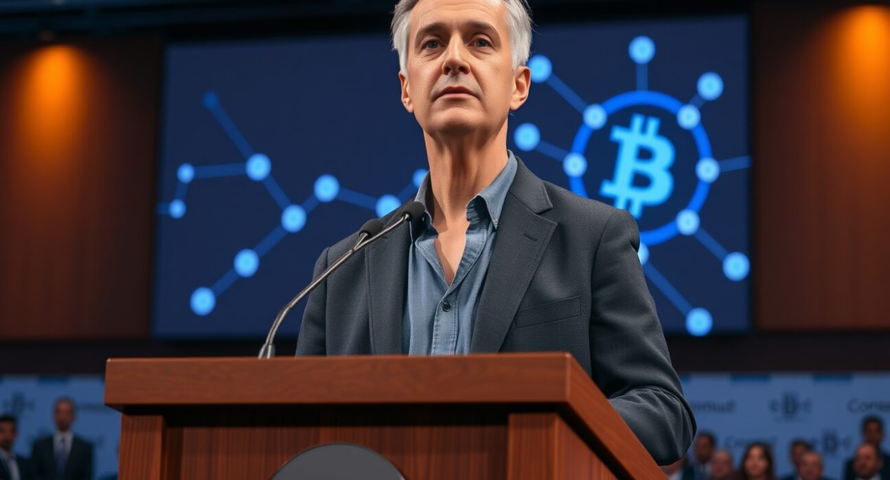 Adam Back speaking at Consensus 2026 Miami about Bitcoin security and institutional demand