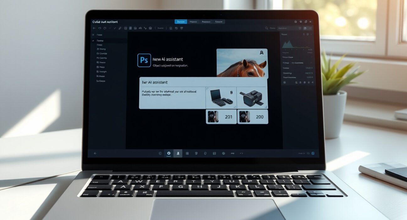 Adobe Photoshop's new AI assistant interface for natural language image editing commands.