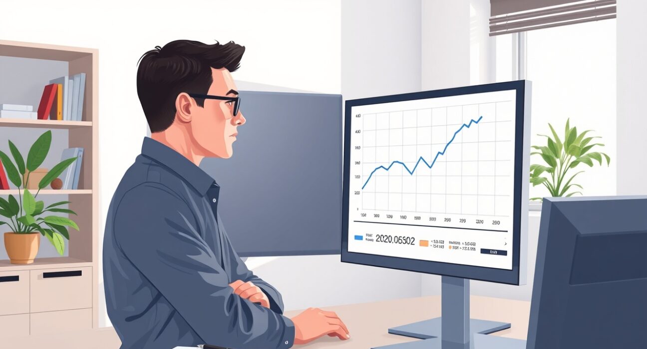 Analyst reviewing ADP employment data chart ahead of NFP report release.
