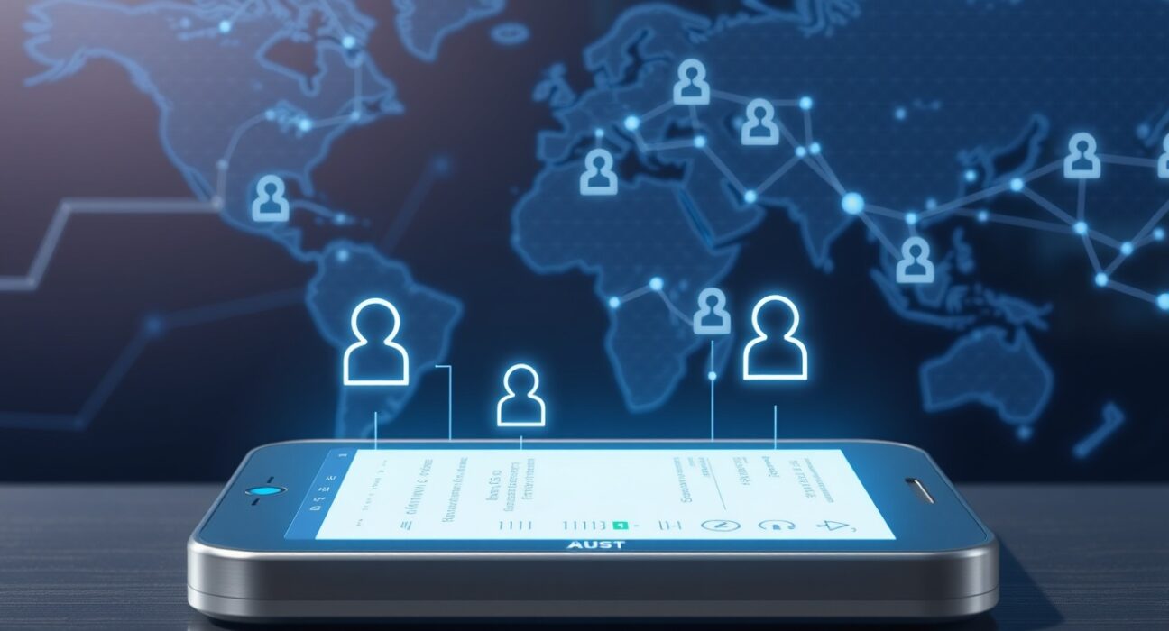 Conceptual image of an AI agent payment system with blockchain network and global merchant connections