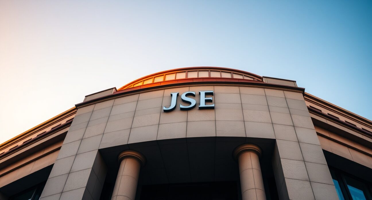 Exterior view of the Johannesburg Stock Exchange building in South Africa.