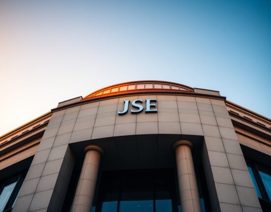Exterior view of the Johannesburg Stock Exchange building in South Africa.