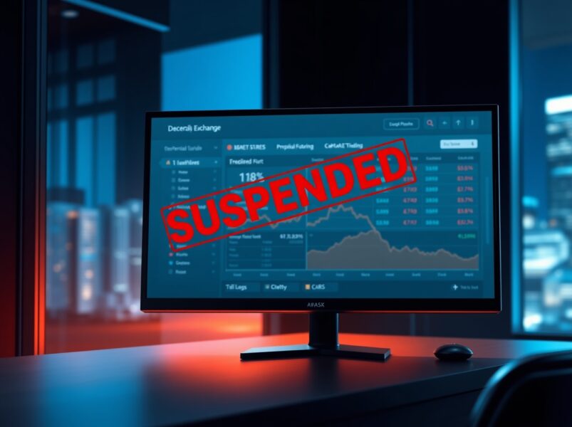 Aftermath Finance DEX interface showing suspended operations after exploit on Sui network