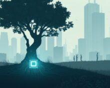 Illustration of AI agents causing economic destruction through systemic automation and job displacement.