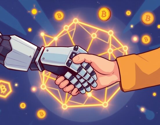 An AI blockchain startup receiving significant funding, symbolizing growth and innovation in the decentralized tech space.