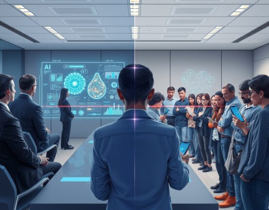 Visual representation of the AI development gap between corporate insiders and the general public in 2025