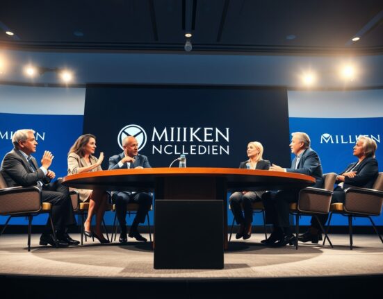 Panel of five AI industry leaders at Milken Global Conference discussing AI supply chain constraints