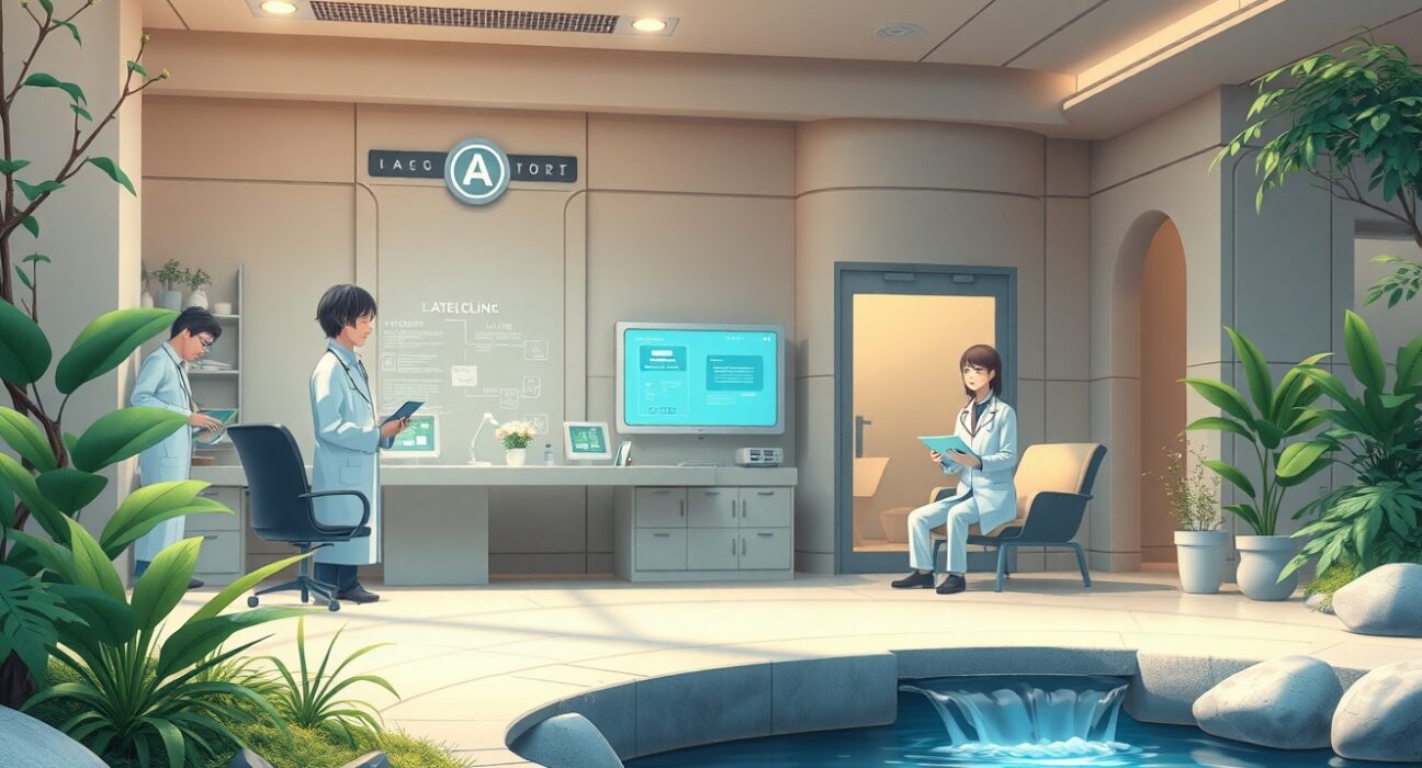 AI healthcare transformation showing doctors using technology for administrative tasks rather than patient diagnosis