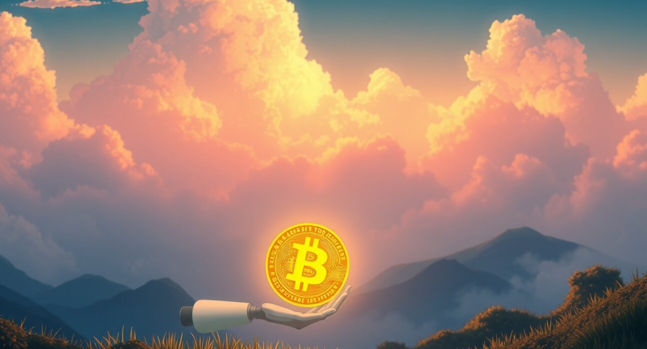 AI entity choosing Bitcoin over traditional fiat currency in a symbolic representation of the study's findings.