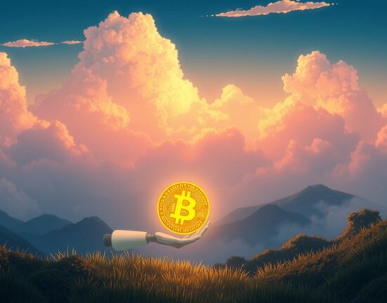 AI entity choosing Bitcoin over traditional fiat currency in a symbolic representation of the study's findings.