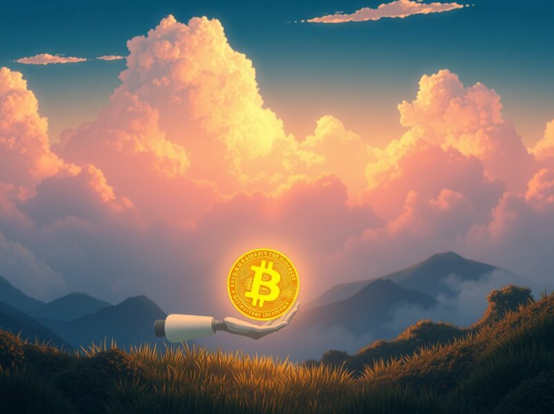 AI entity choosing Bitcoin over traditional fiat currency in a symbolic representation of the study's findings.