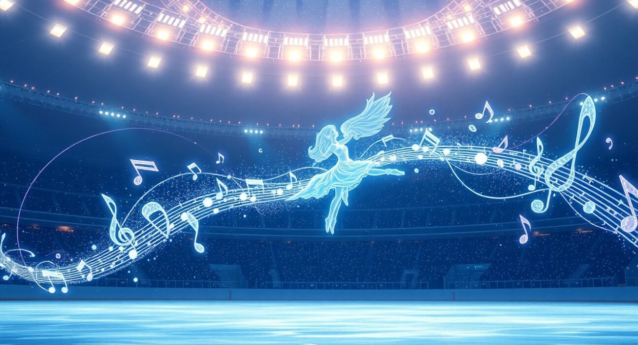 Olympic ice dancers perform to AI-generated music in a historic and controversial competition moment.