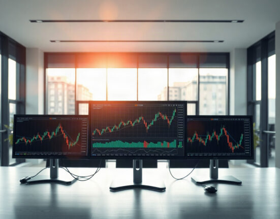 Comparison of AI trading platforms in 2026 with stock charts and analytics dashboards