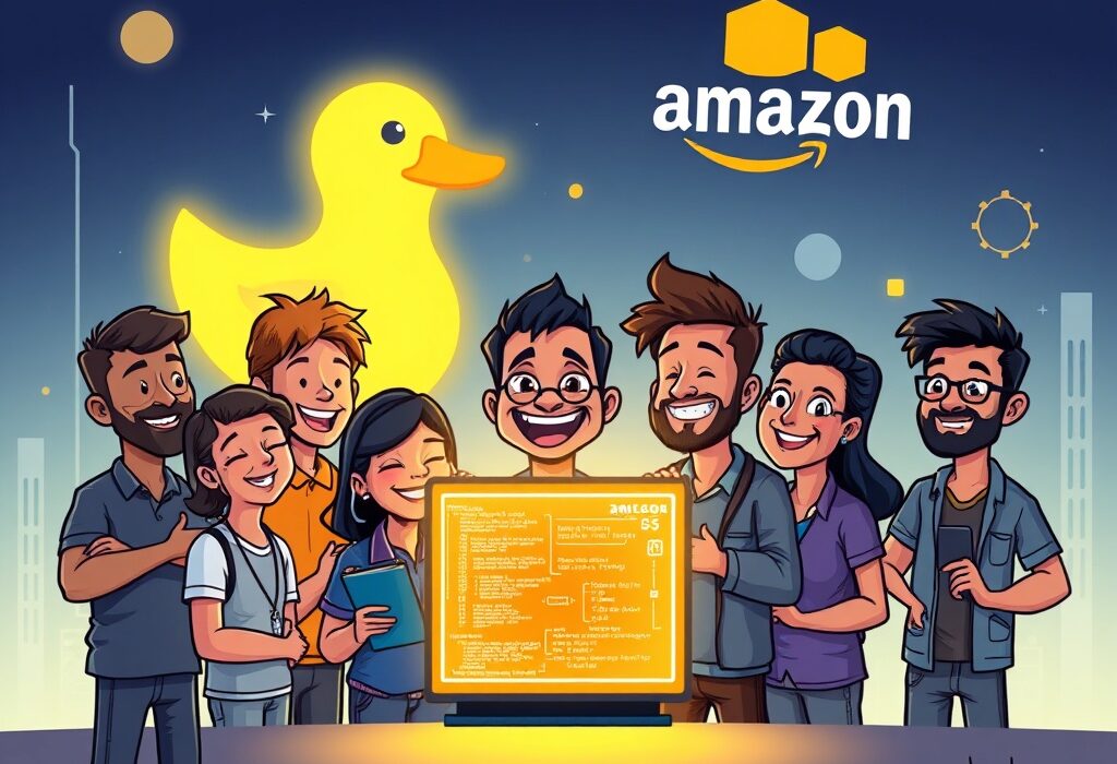 Developers collaborating at the AI Unchained Hackathon, symbolizing innovation in AI and blockchain with a significant prize.