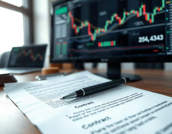 Legal contract with pen and financial charts in background representing RWA investment risk