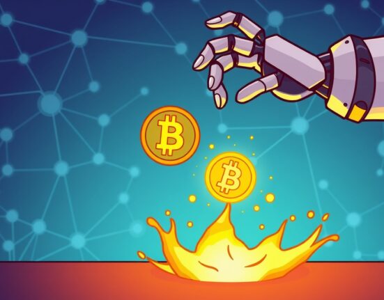 A cartoon illustration depicting a strategic AIN token burn by InfinityGround, symbolizing a significant step for the decentralized AI project.