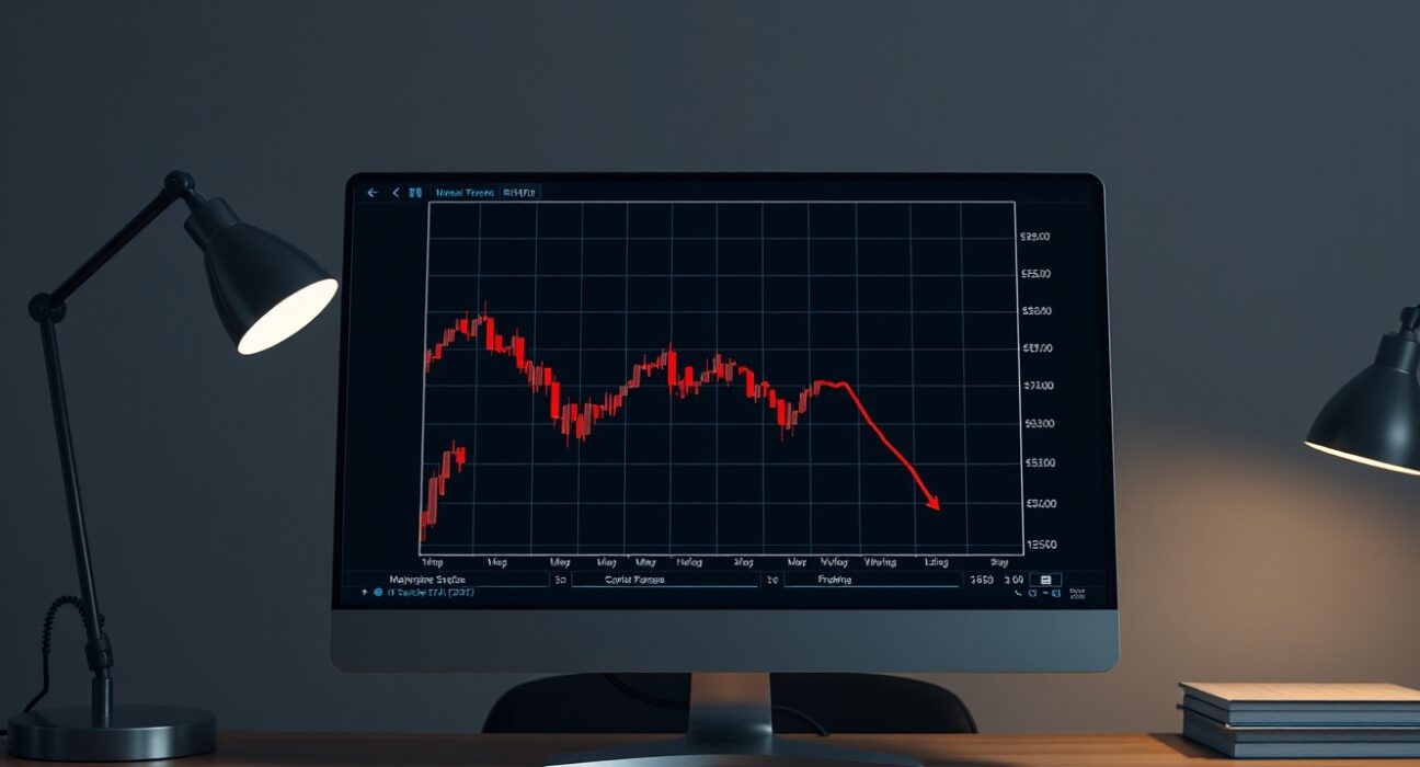 Cryptocurrency price chart showing a sharp decline, representing AKE token sell-off.