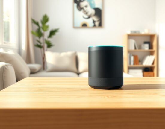 Amazon Echo smart speaker representing the new Alexa+ Sassy personality feature for adult users.