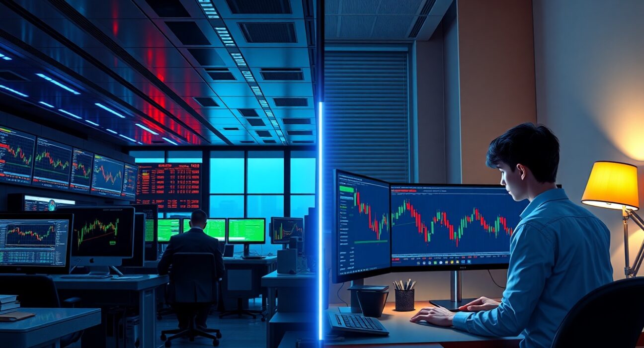 Algo trading debate in FX market shows split between bank trading floor and nonbank home office, highlighting liquidity shift.