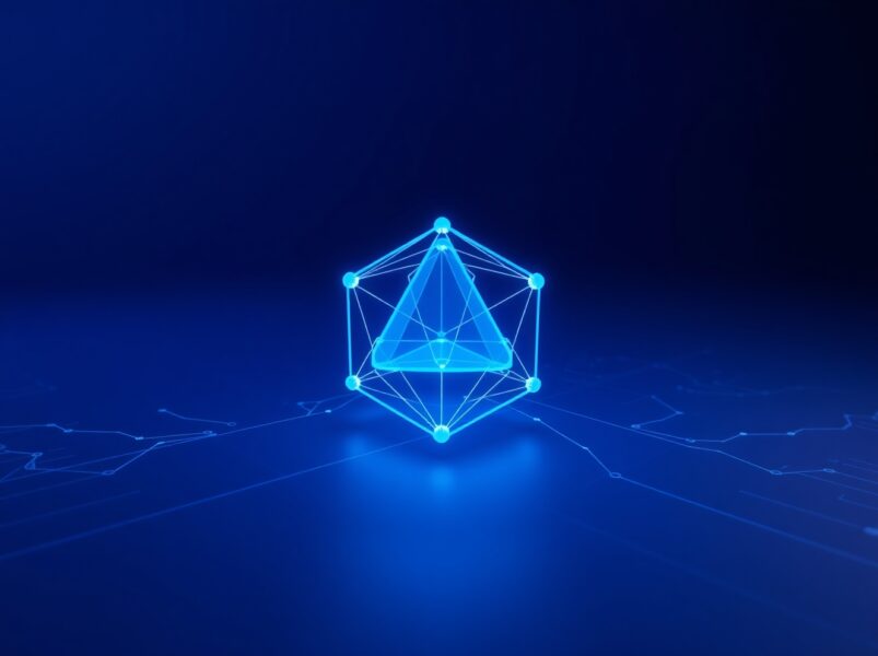 Algorand blockchain network visualization showing interconnected nodes and transaction pathways for price analysis context.
