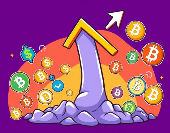 Cartoon illustration showing a steep decline in global search interest for 'alt season', indicating a shift in crypto market sentiment.