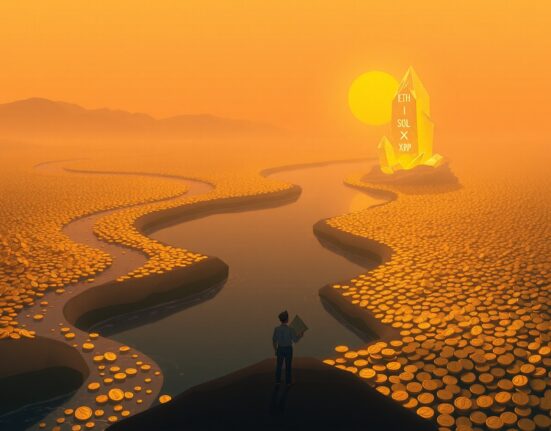 Conceptual illustration of capital concentration hindering a major altcoin bull run in 2026.