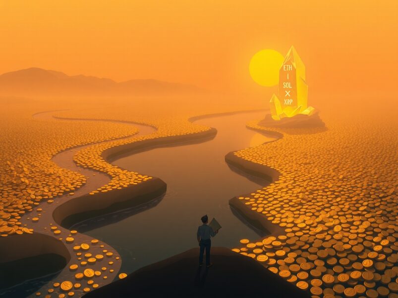 Conceptual illustration of capital concentration hindering a major altcoin bull run in 2026.