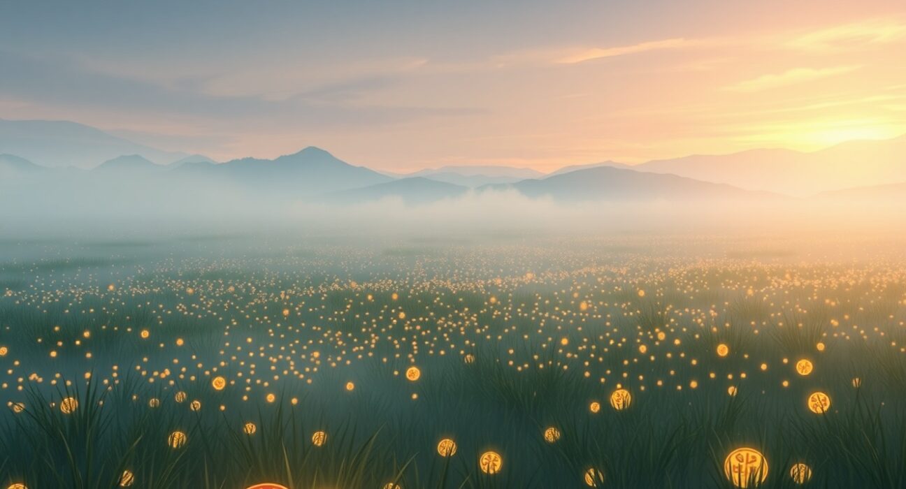 Visual metaphor for altcoin elimination prediction showing few surviving cryptocurrencies among many failed ones.