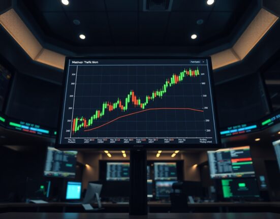 Digital trading screen showing green altcoin chart indicating market recovery