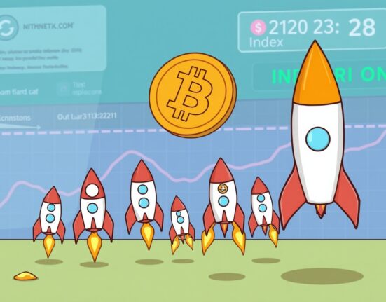 A cartoon showing Bitcoin dominance over altcoins, reflecting the current Altcoin Season Index score of 28.