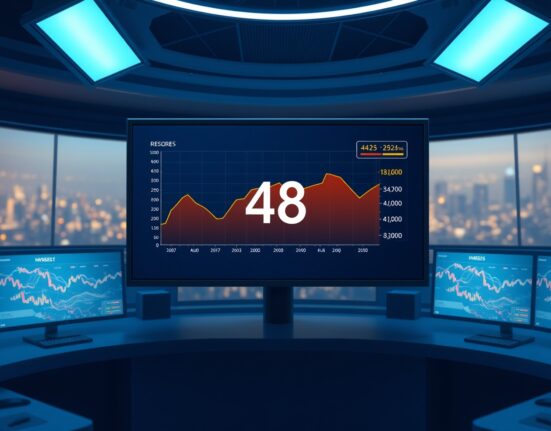 A digital dashboard displaying the Altcoin Season Index at 48, indicating neutral market conditions.