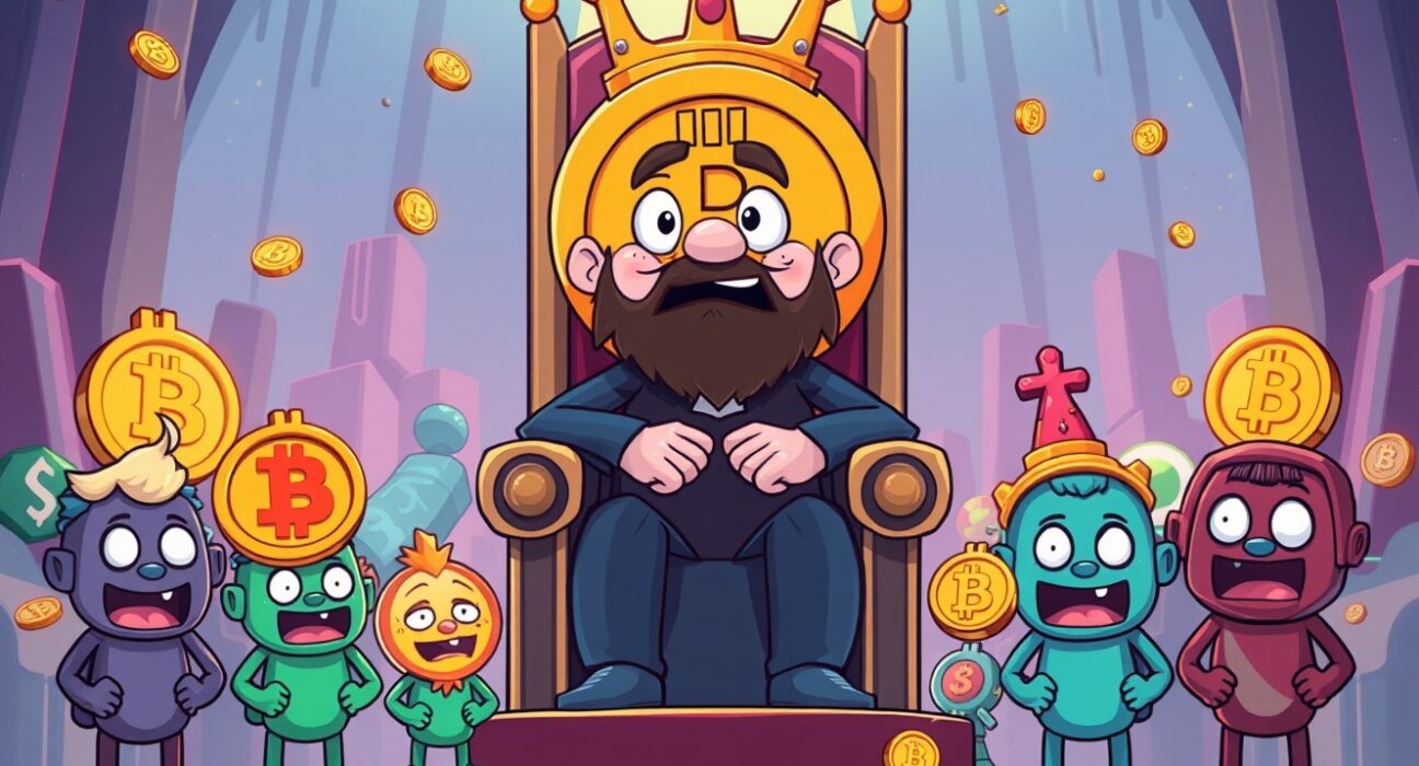 Altcoin Season Index showing Bitcoin dominance over smaller cryptocurrencies in vibrant market illustration