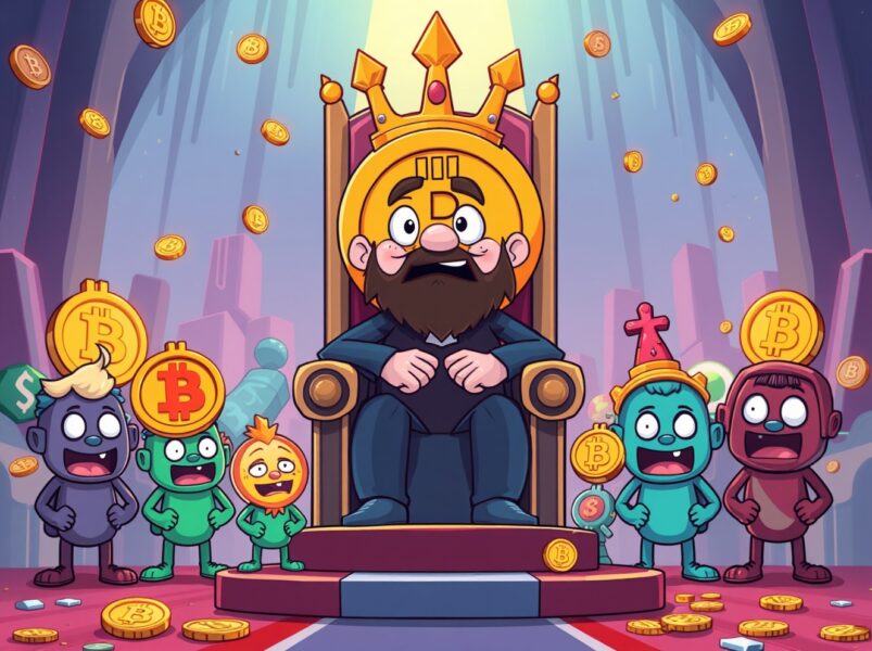 Altcoin Season Index showing Bitcoin dominance over smaller cryptocurrencies in vibrant market illustration