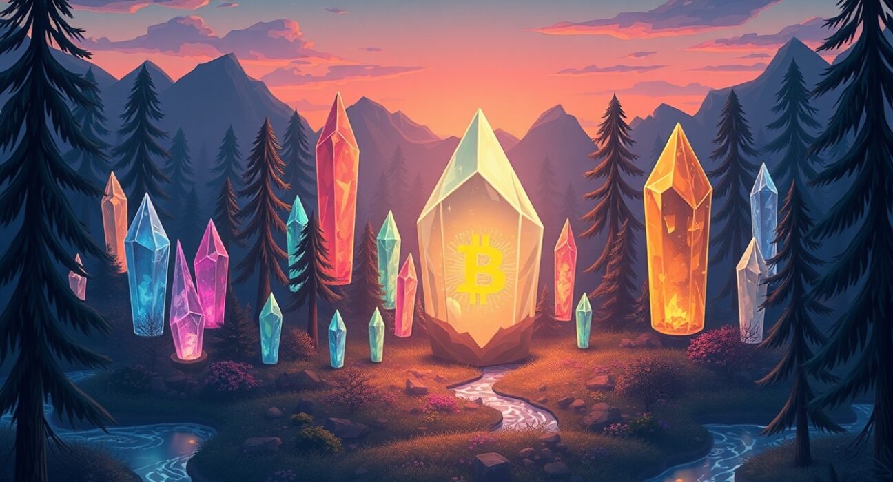 Visual metaphor for the Altcoin Season Index climbing as diverse altcoins gain momentum against Bitcoin.