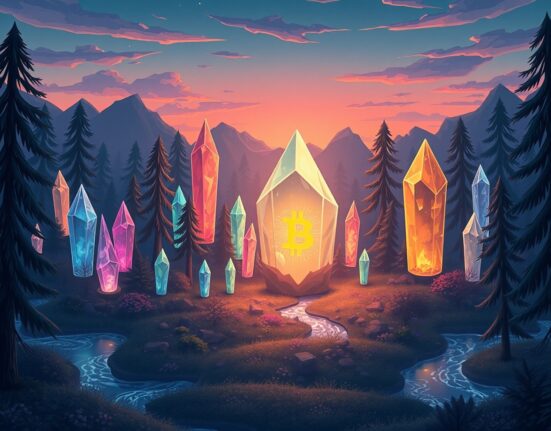 Visual metaphor for the Altcoin Season Index climbing as diverse altcoins gain momentum against Bitcoin.