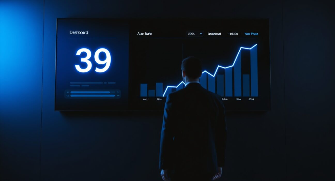Altcoin Season Index dashboard displaying a score of 39, with a glowing upward trend, indicating a shift in cryptocurrency market dynamics.