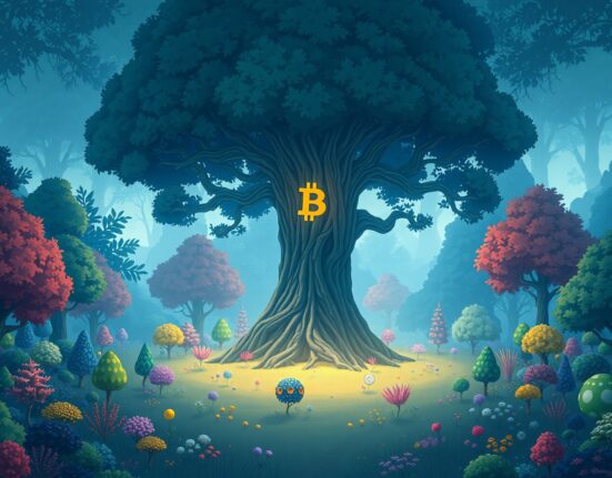 Visual metaphor for the Altcoin Season Index dip showing Bitcoin dominance amidst quieter altcoin markets.