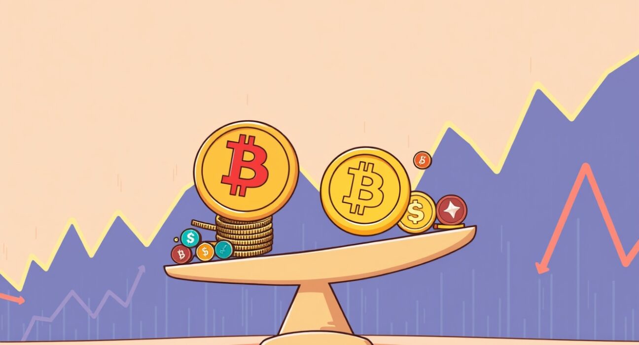 A visual representation of the Altcoin Season Index declining, signaling a shift in the crypto market away from altcoins.