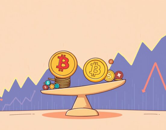 Altcoin Season Index visualization showing Bitcoin dominance over struggling altcoins in cryptocurrency market